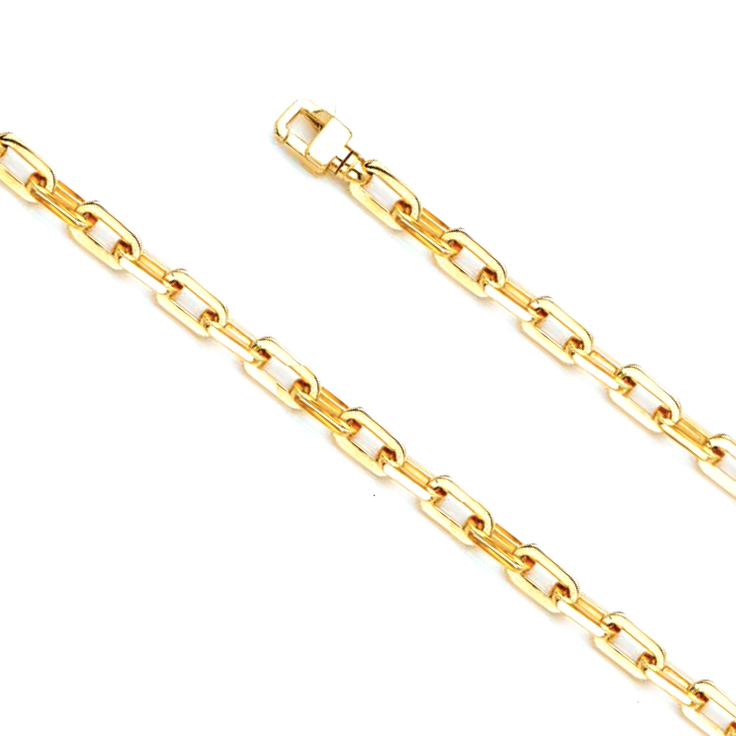 14K Yellow Gold Handmade Rolo Oval Chain 6.0mm wide 24 Inches